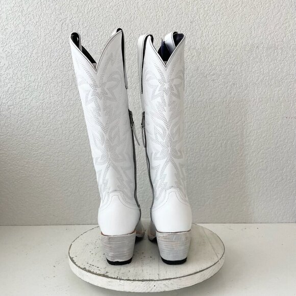 Lane MEGAN MORONEY Smokeshow Womens Cowboy Boots 5 White Western Cowgirl Tall - Picture 3 of 11